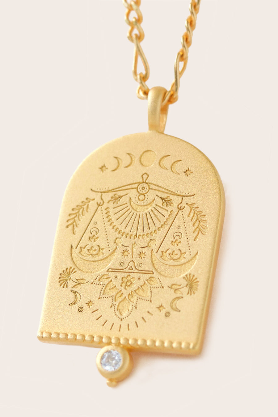Libra Starsign Zodiac Gold Pendant Necklace Birthday jewellery NZ