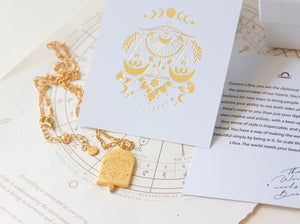 Libra Starsign Zodiac Gold Pendant Necklace Birthday jewellery NZ