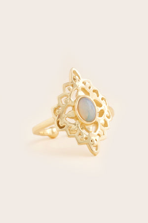 Gold boho gemstone Ring NZ