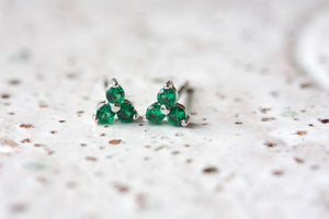 May Emerald Birthstone Studs