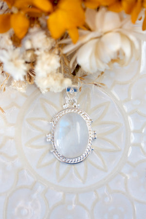 june birthstone moonstone silver necklace