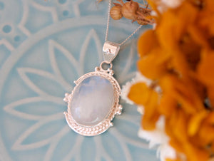 june birthstone necklace moonstone and silver