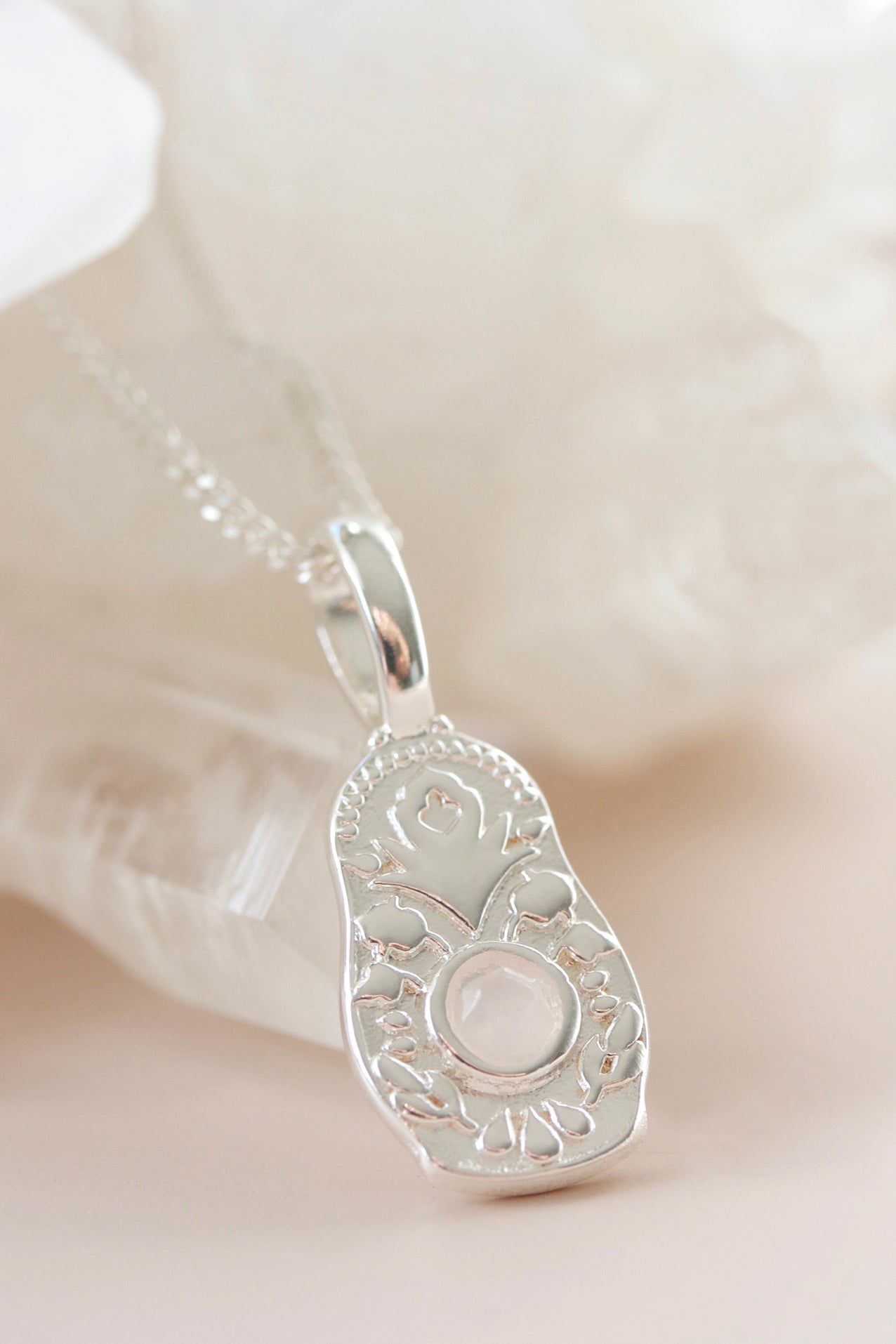 silver babushka doll necklace