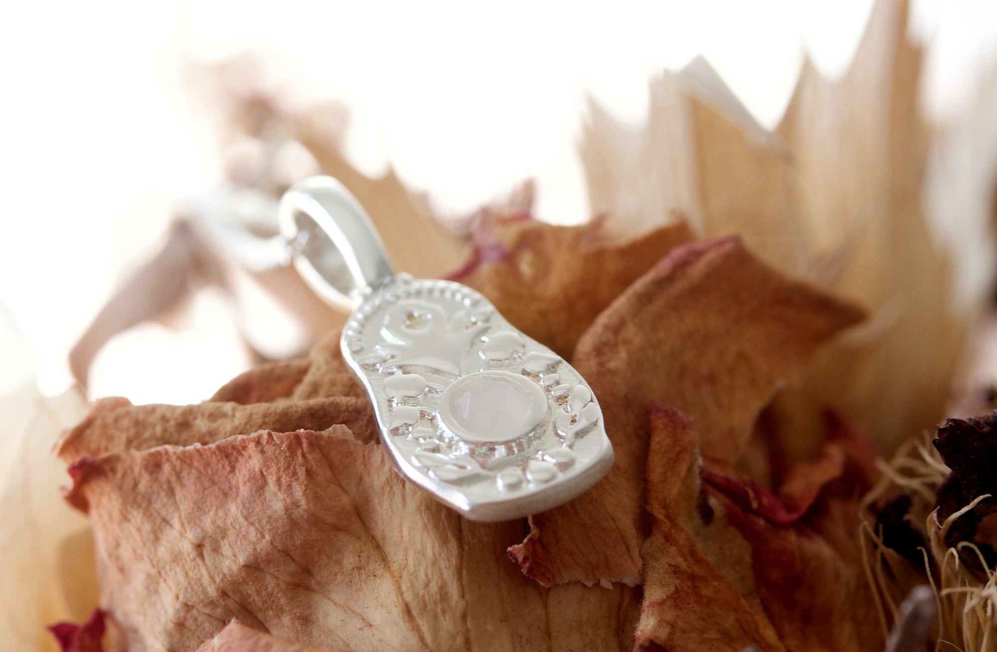 silver babushka doll necklace