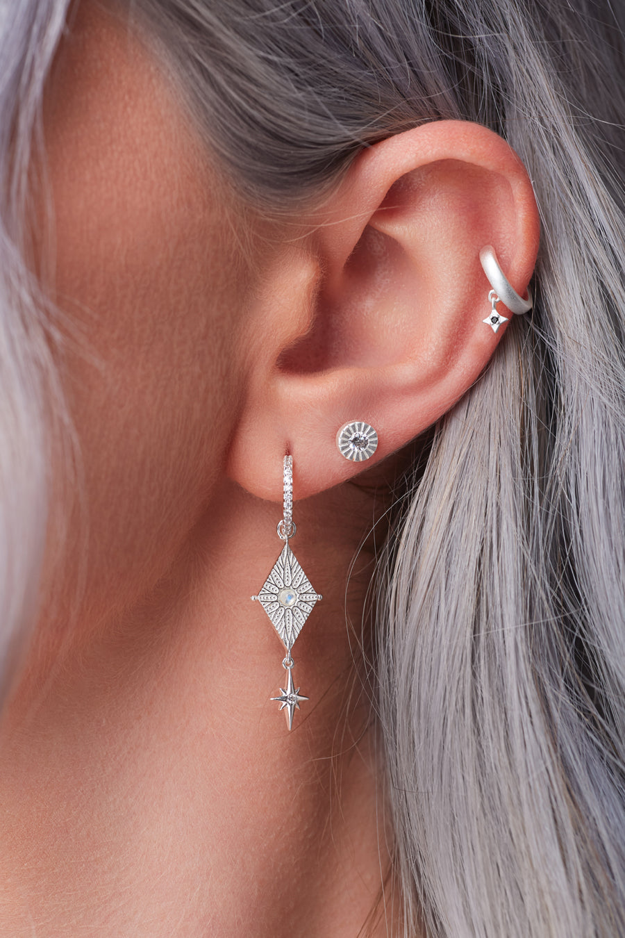North star outlet earrings silver