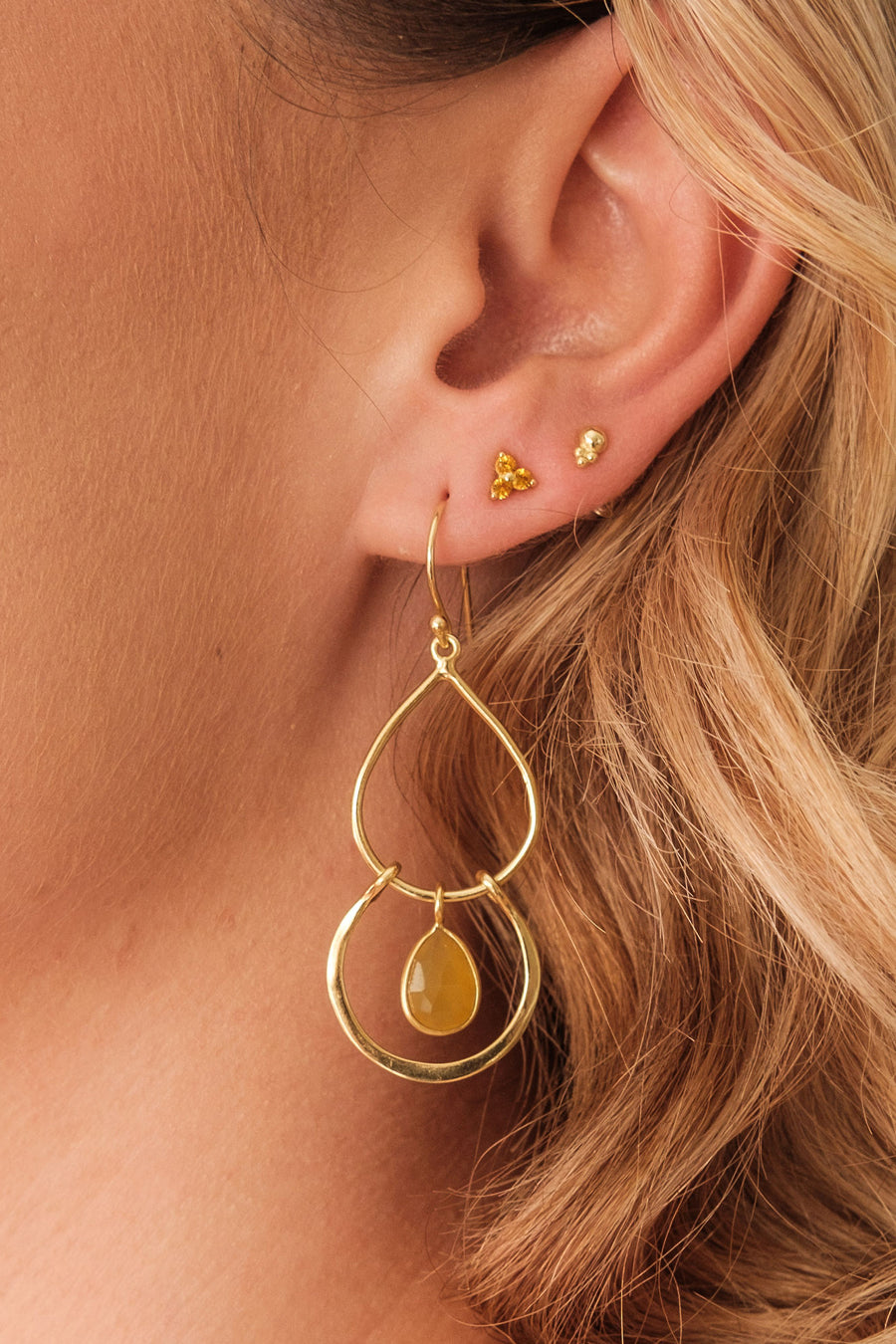Gold Birthstone Studs November Citrine Cloud Nine Jewels