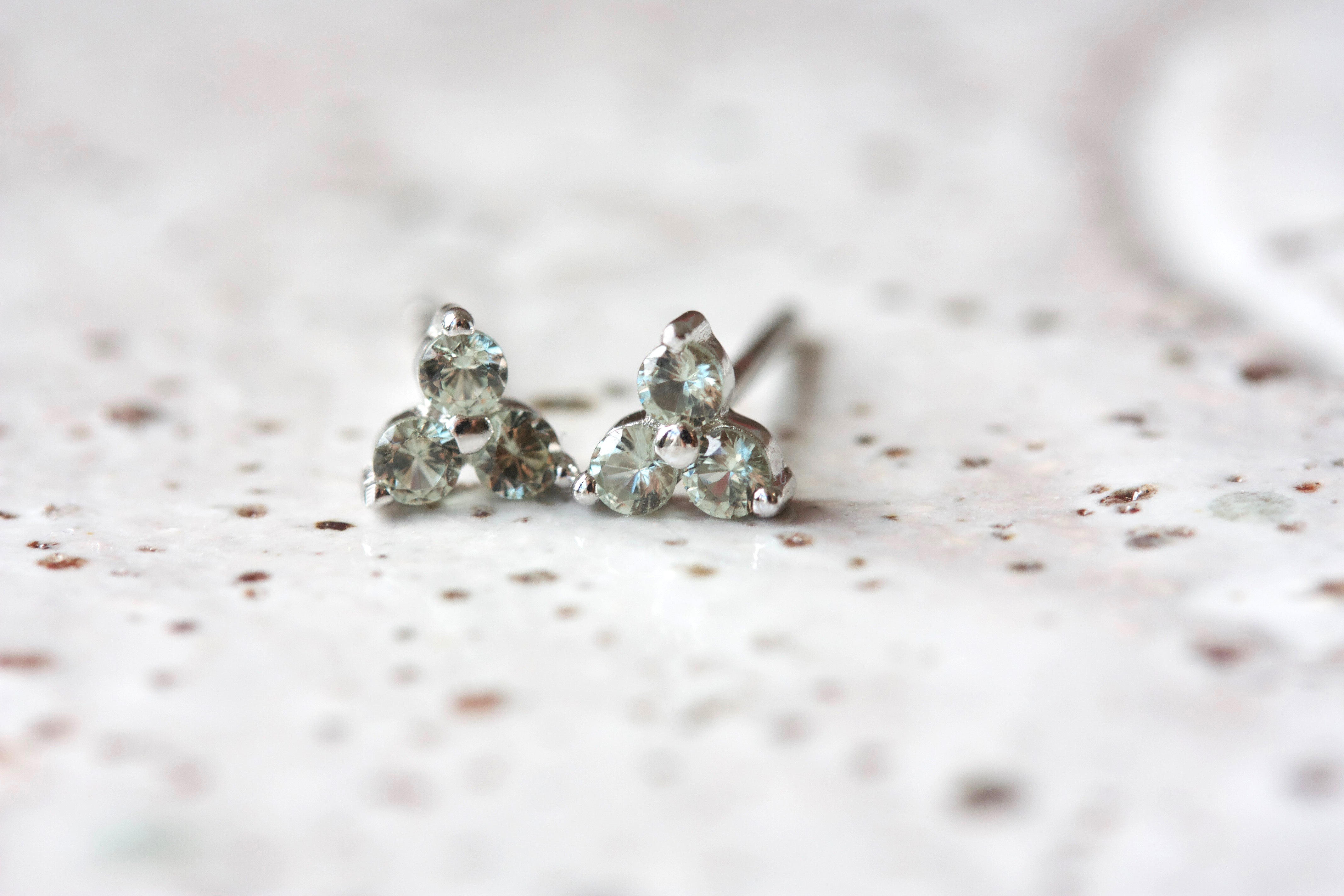 Silver Birthstone Studs - August/Peridot