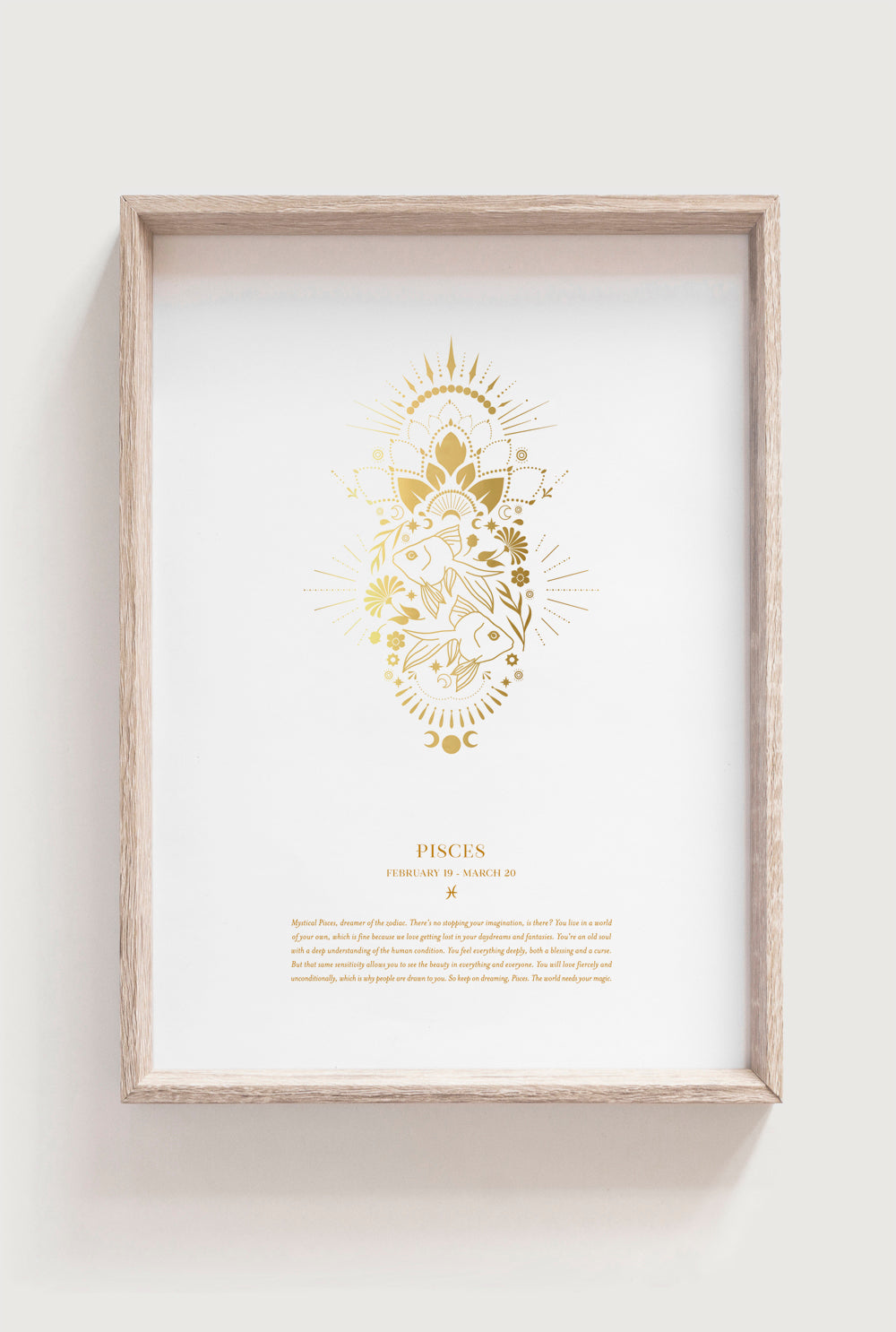 Pisces Zodiac Star Sign Art Print Birthday Gift