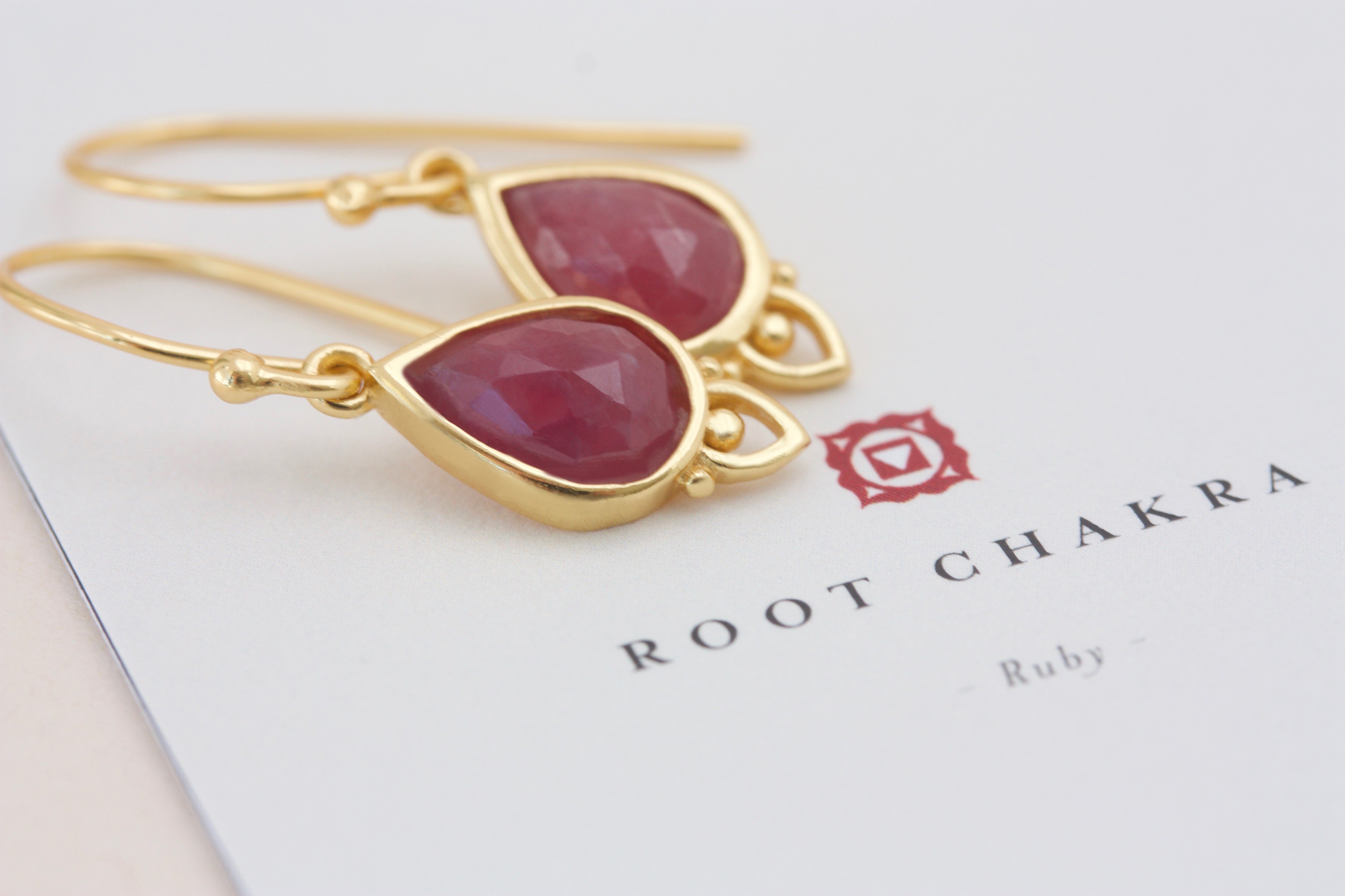 Root Chakra Earrings Gold Jewellery Yoga Spiritual NZ