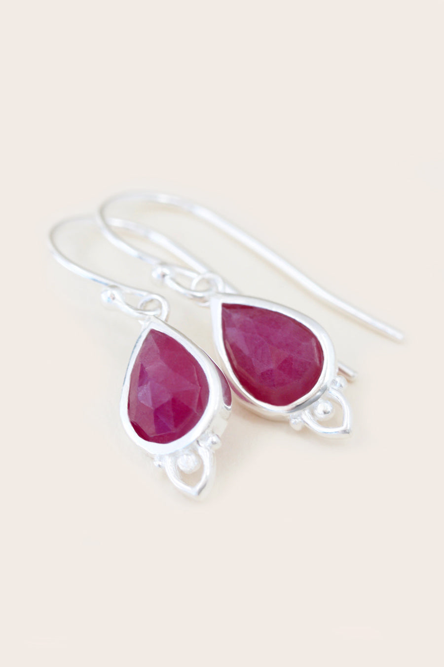 Root Chakra Red Ruby Gemstone earrings Silver NZ