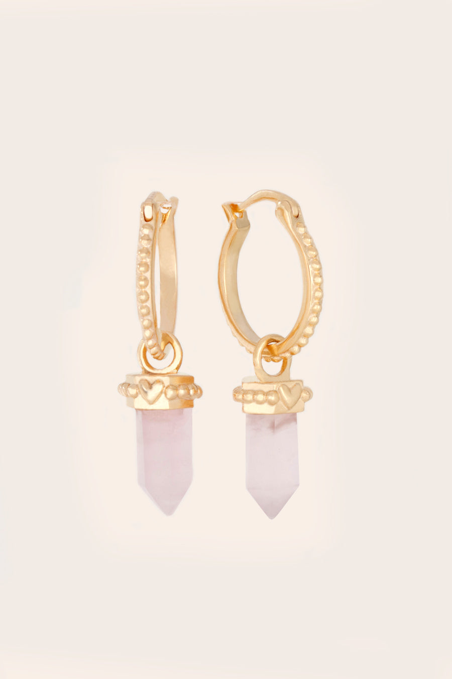 Rose Quartz Crystal Hoop Earrings NZ