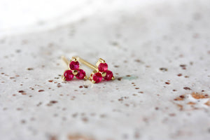 July Ruby Birthstone Stud Earrings