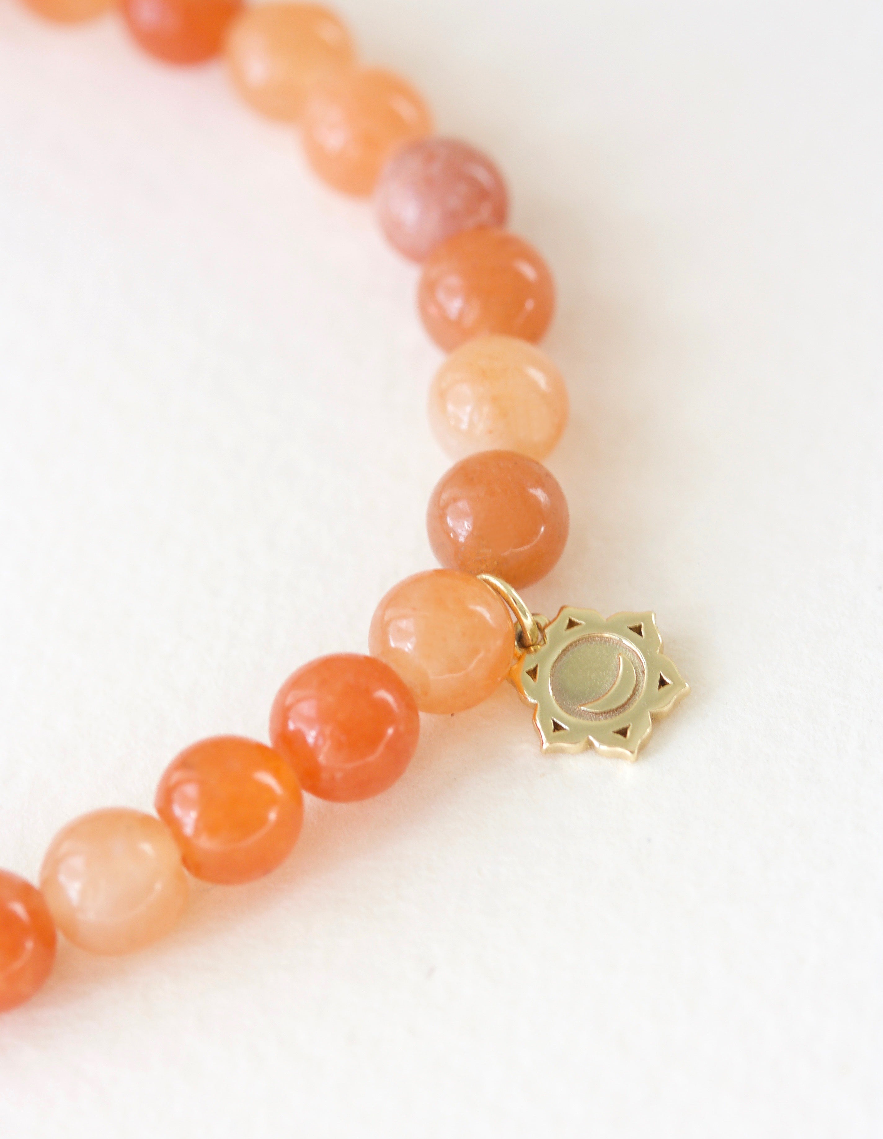 Sacral Chakra Gemstone Orange Bracelet Meditation Gold