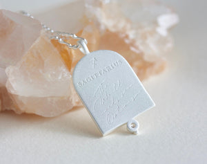 Sagittarius Star Sign Zodiac Necklace in sterling silver