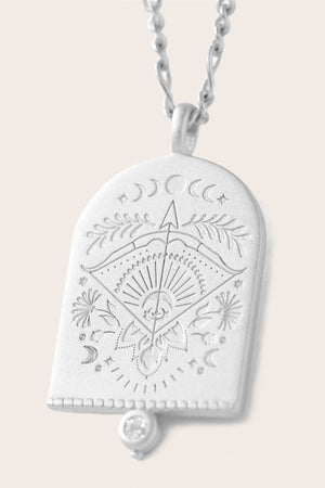Sagittarius Star Sign Zodiac Necklace in sterling silver