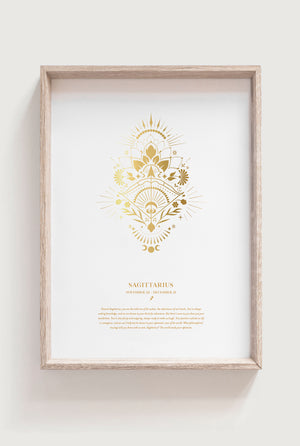 Sagittarius Zodiac Star Sign Art Print Birthday Gift
