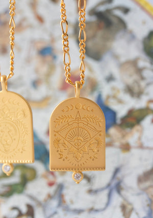 Sagittarius Gold Zodiac Astrology Pendant necklace in Gold, designed in NZ