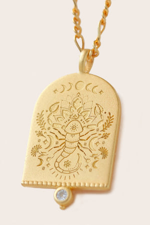 Scorpio Zodiac Birthday Star sign Pendant Necklace in gold