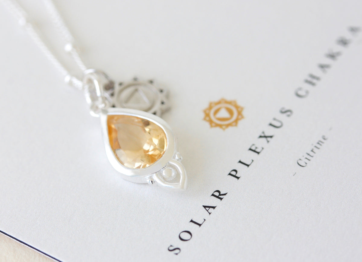 Solar Plexus Chakra Necklace Silver Cloud Nine Jewels