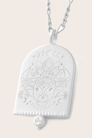 Taurus Zodiac starsign necklace in sterling silver jewellery from NZ