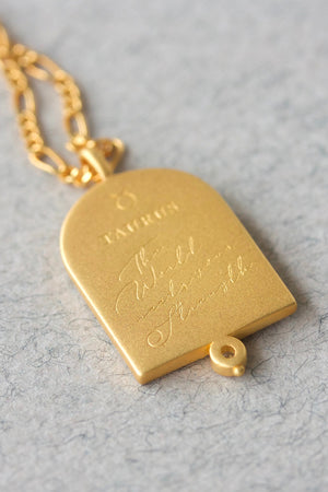 Taurus Zodiac Necklace. Taurus the pull pendant necklace. Star Sign Necklace.