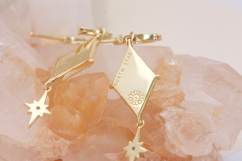 North Star Earrings - Gold