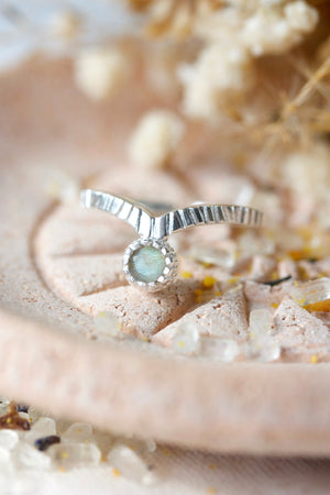 Adjustable stacking ring gemstone