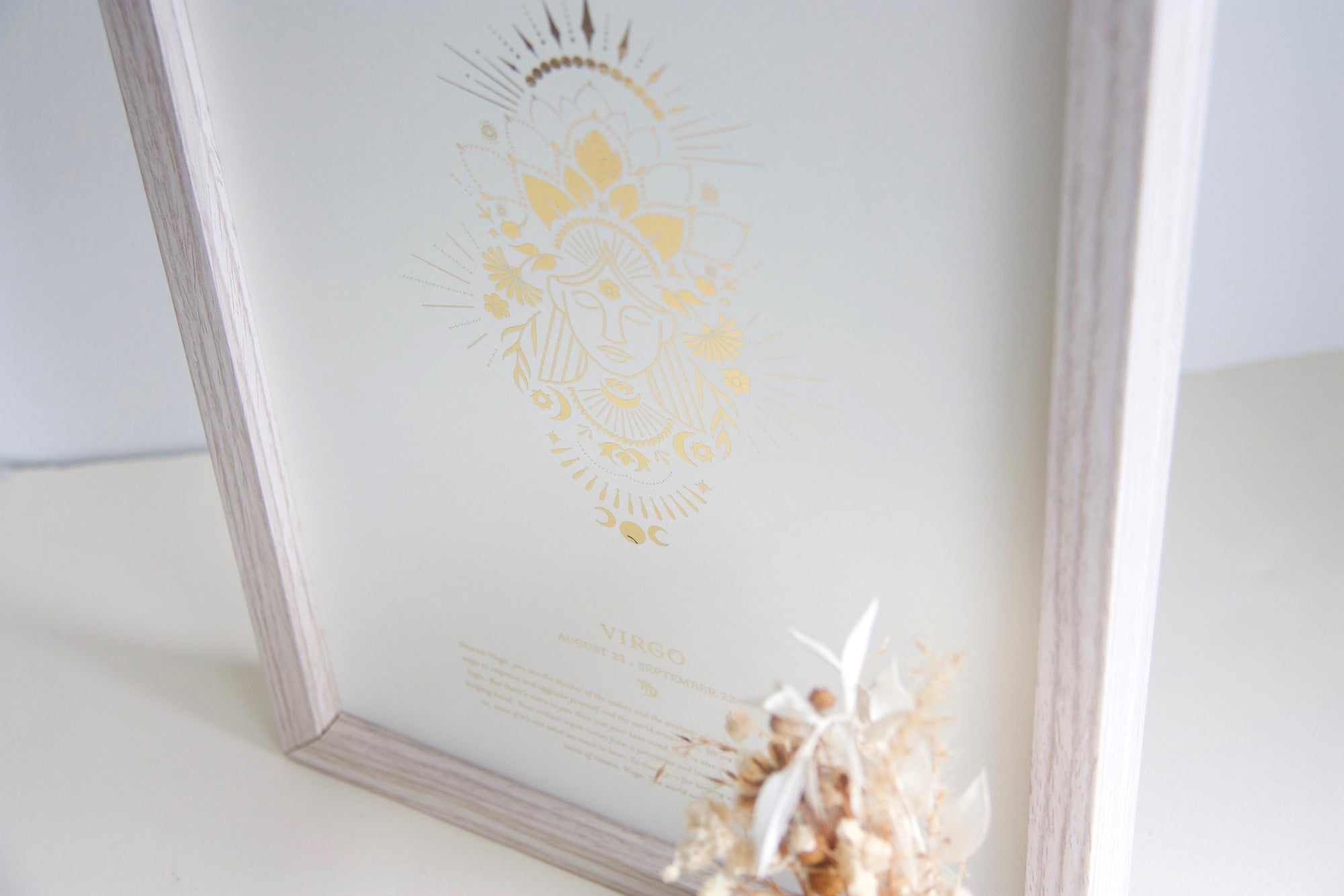 Virgo Zodiac Star Sign Art Print NZ Birthday Gift