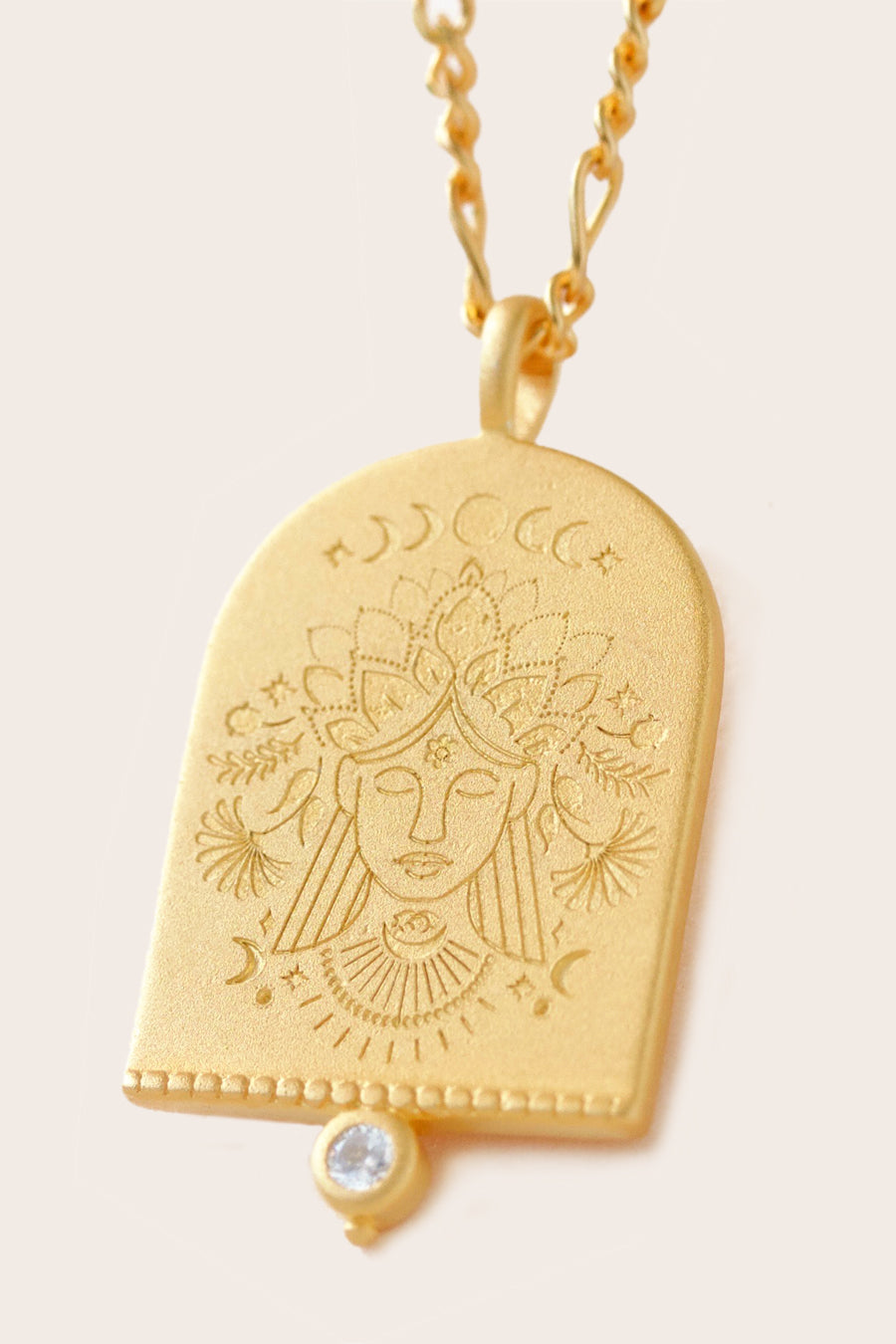 Virgo star sign zodiac astrology necklace in gold