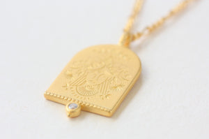Virgo Zodiac Necklace in gold. Jewellery from NZ.