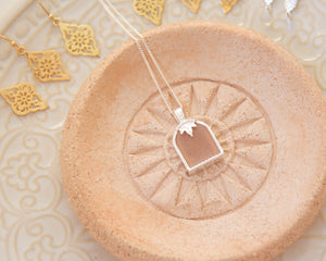 Silver and pink arch necklace cloud nine jewellery