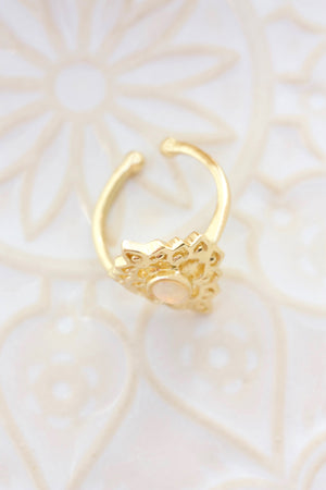 gold boho opal ring