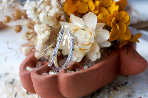 Silver and Blue Statement Hoop Earrings